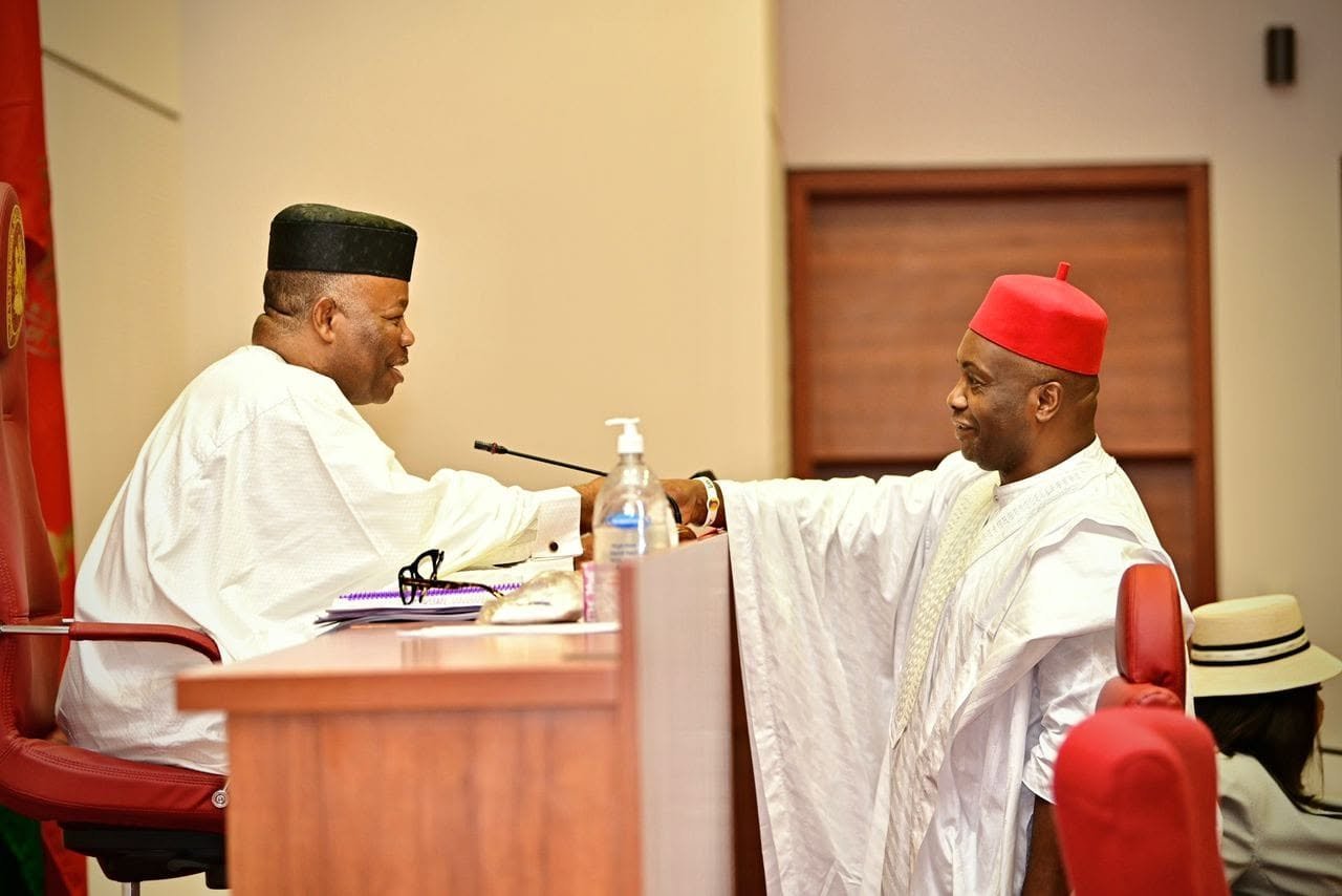 Ubah with the Senate President, Godswill Akpabio